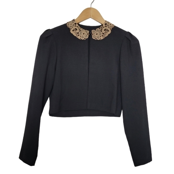 Vintage Bolero Jacket with Lace Collar - Picture 1 of 10
